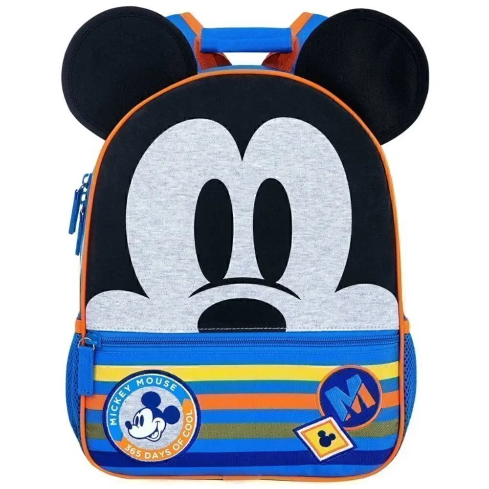 Mickey Mouse Backpack Disney Store Classic Ears Face Zippers Water Bottle New